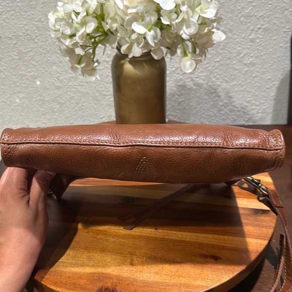 FRYE Charlene Embroidered Crossbody Bag in Cognac - Picture 5 of 12